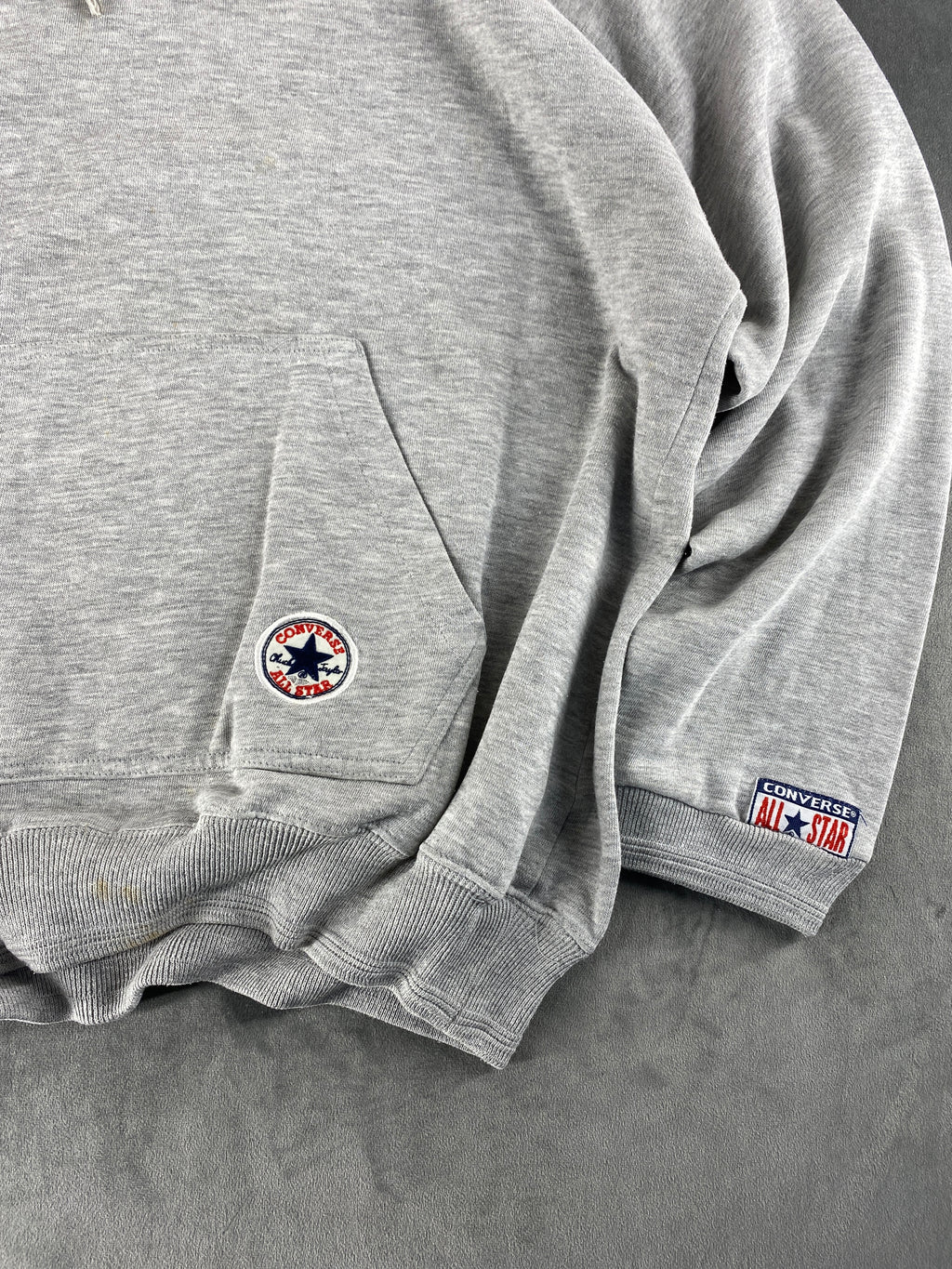 Felpa con cappuccio Converse All Star grigia vintage – Uomo Taglia L