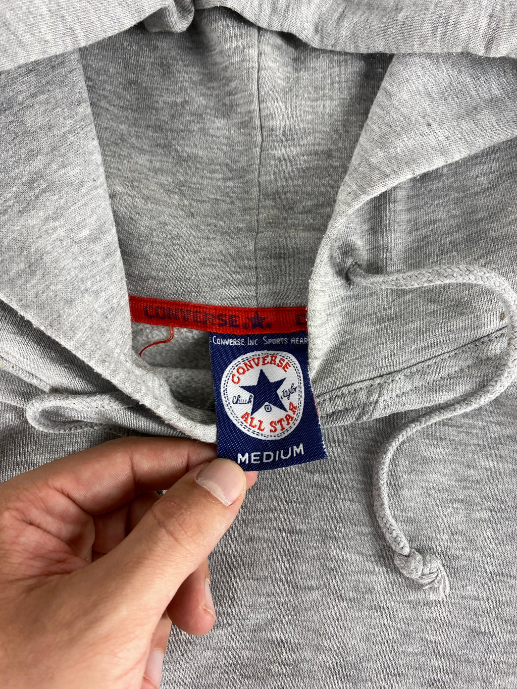 Felpa con cappuccio Converse All Star grigia vintage – Uomo Taglia L