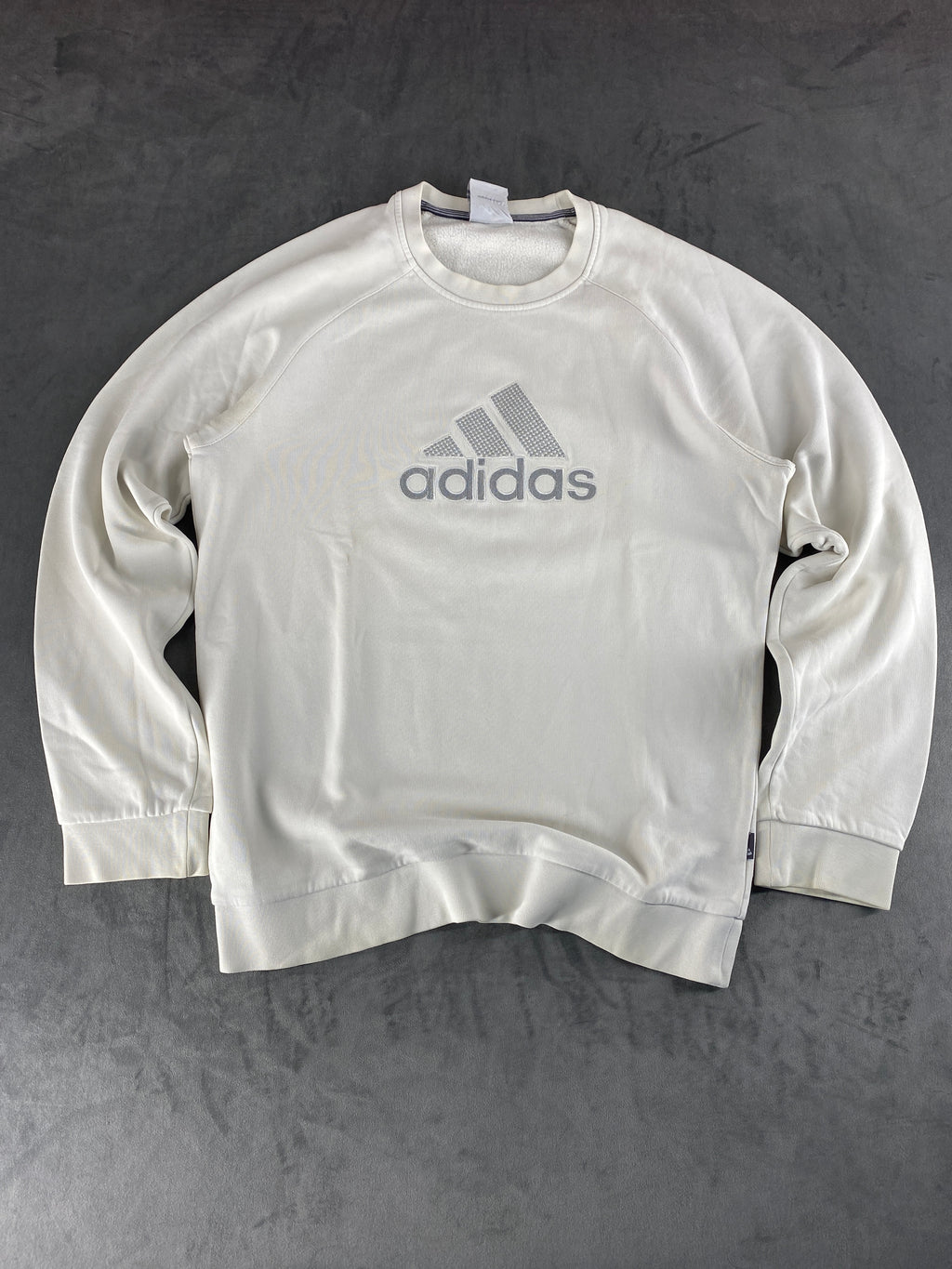 Felpa girocollo Adidas panna logo vintage – Uomo Taglia L