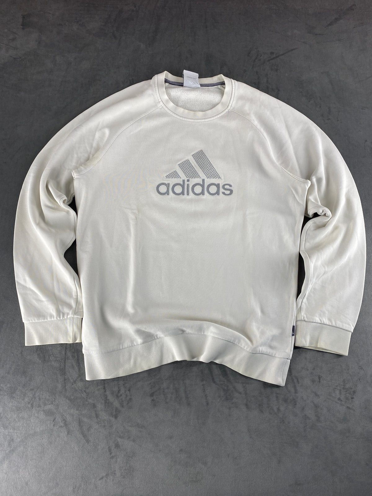 Felpa girocollo Adidas panna logo vintage – Uomo Taglia L