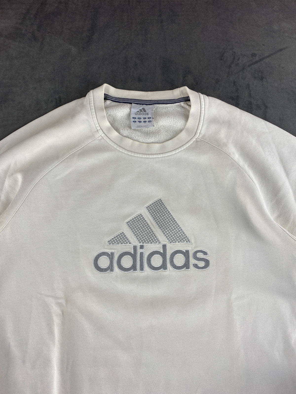 Felpa girocollo Adidas panna logo vintage – Uomo Taglia L