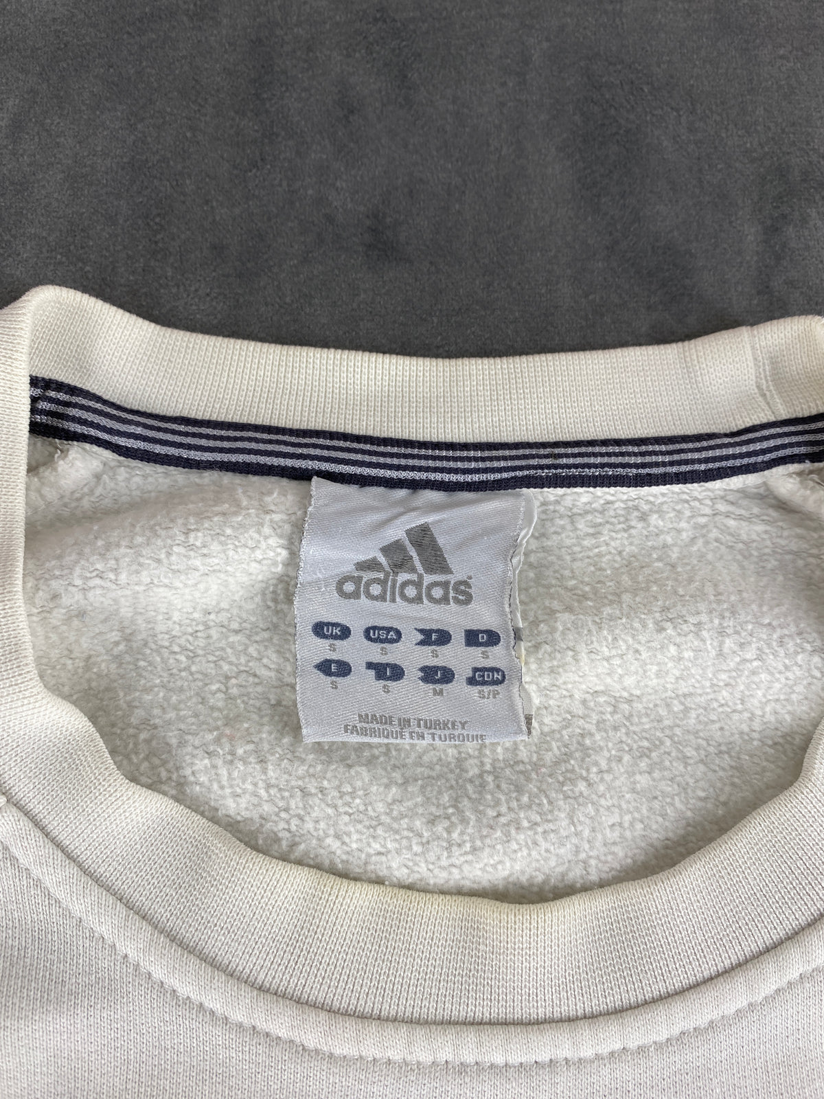 Felpa girocollo Adidas panna logo vintage – Uomo Taglia L
