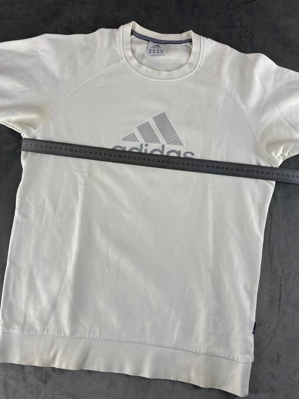 Felpa girocollo Adidas panna logo vintage – Uomo Taglia L