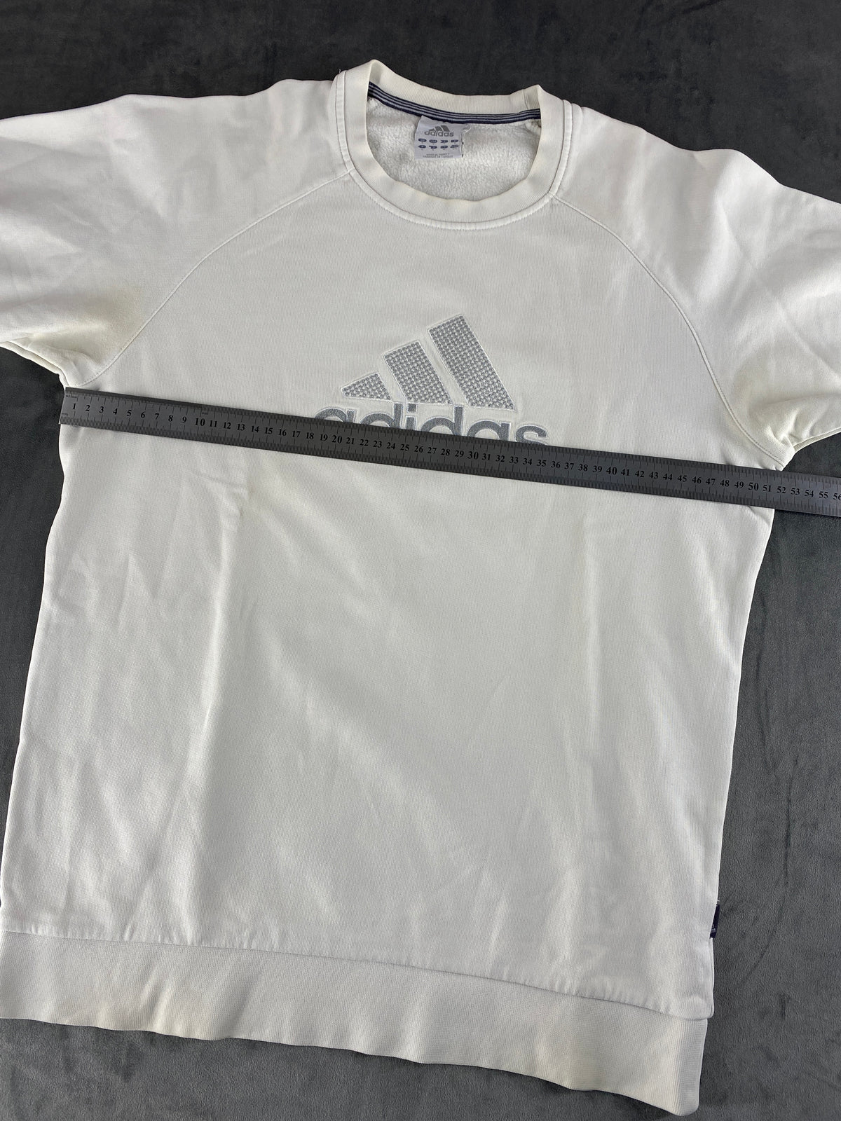 Felpa girocollo Adidas panna logo vintage – Uomo Taglia L