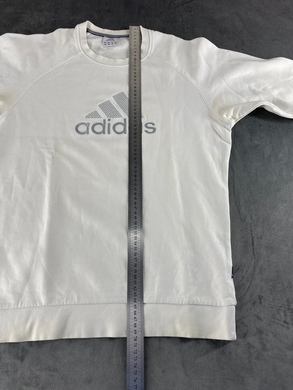 Felpa girocollo Adidas panna logo vintage – Uomo Taglia L