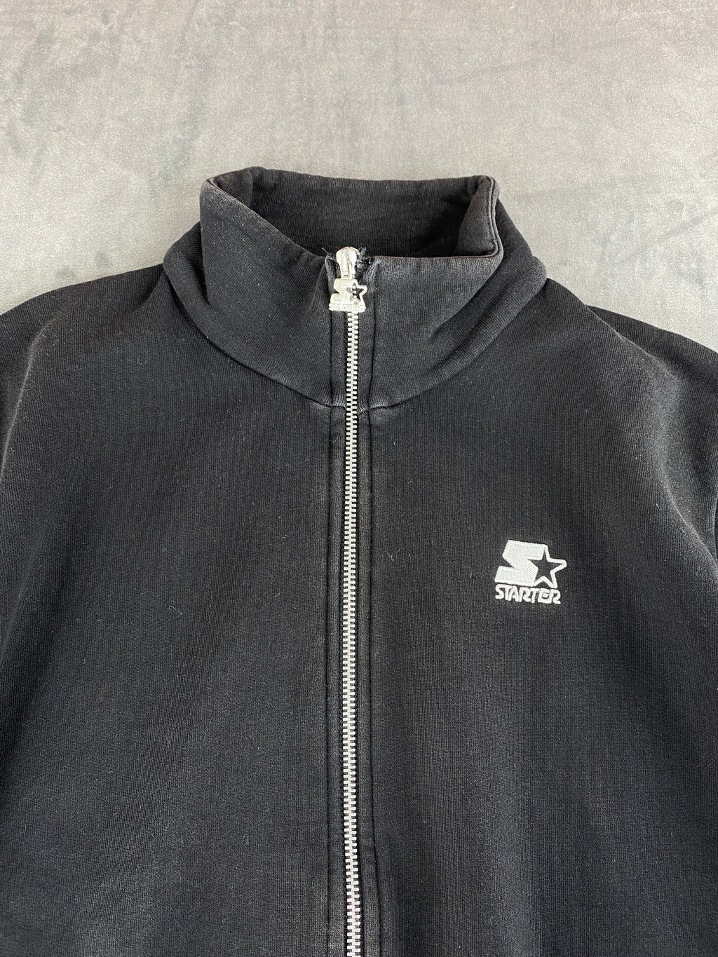 Felpa full-zip Starter nera collo alto vintage – Uomo Taglia XL