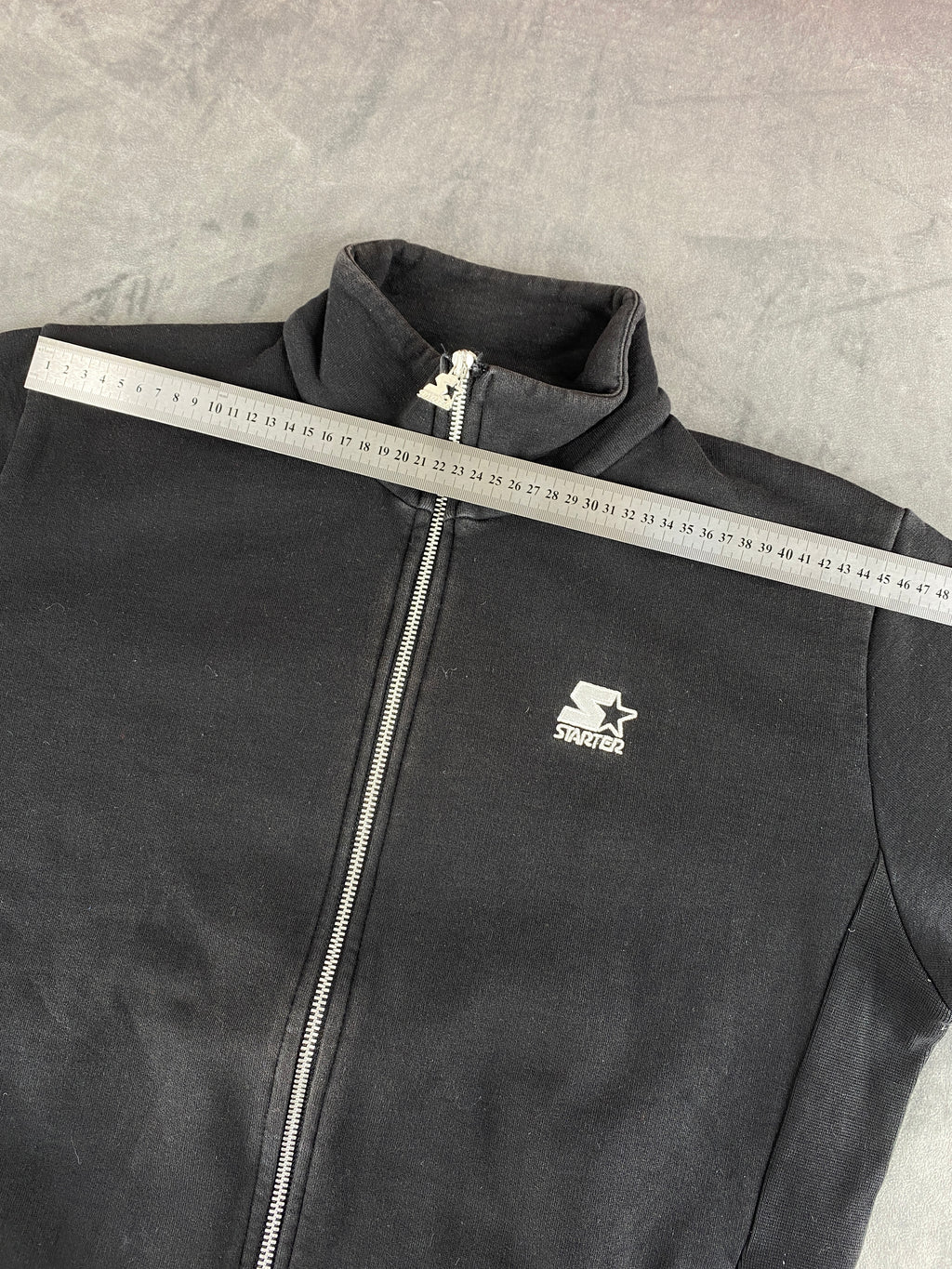 Felpa full-zip Starter nera collo alto vintage – Uomo Taglia XL
