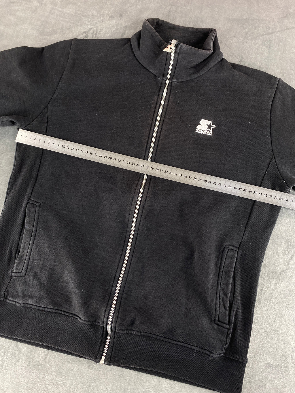 Felpa full-zip Starter nera collo alto vintage – Uomo Taglia XL