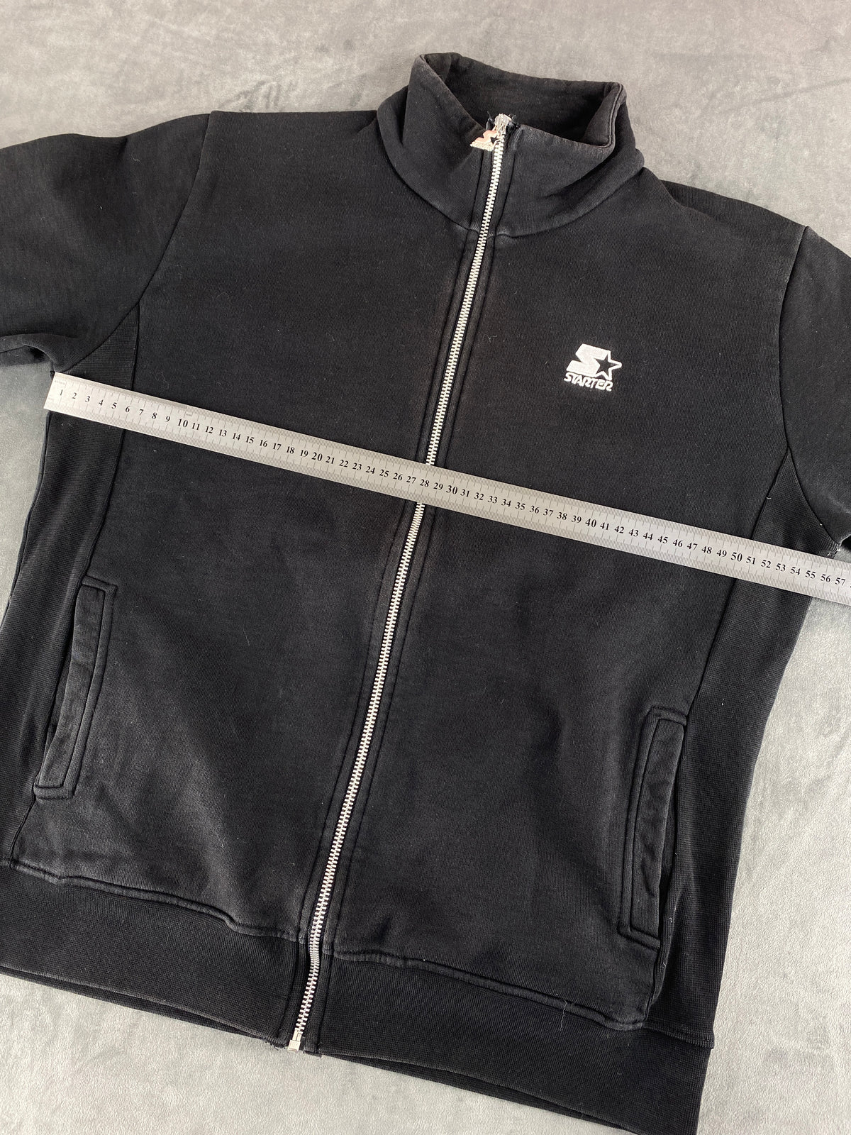 Felpa full-zip Starter nera collo alto vintage – Uomo Taglia XL