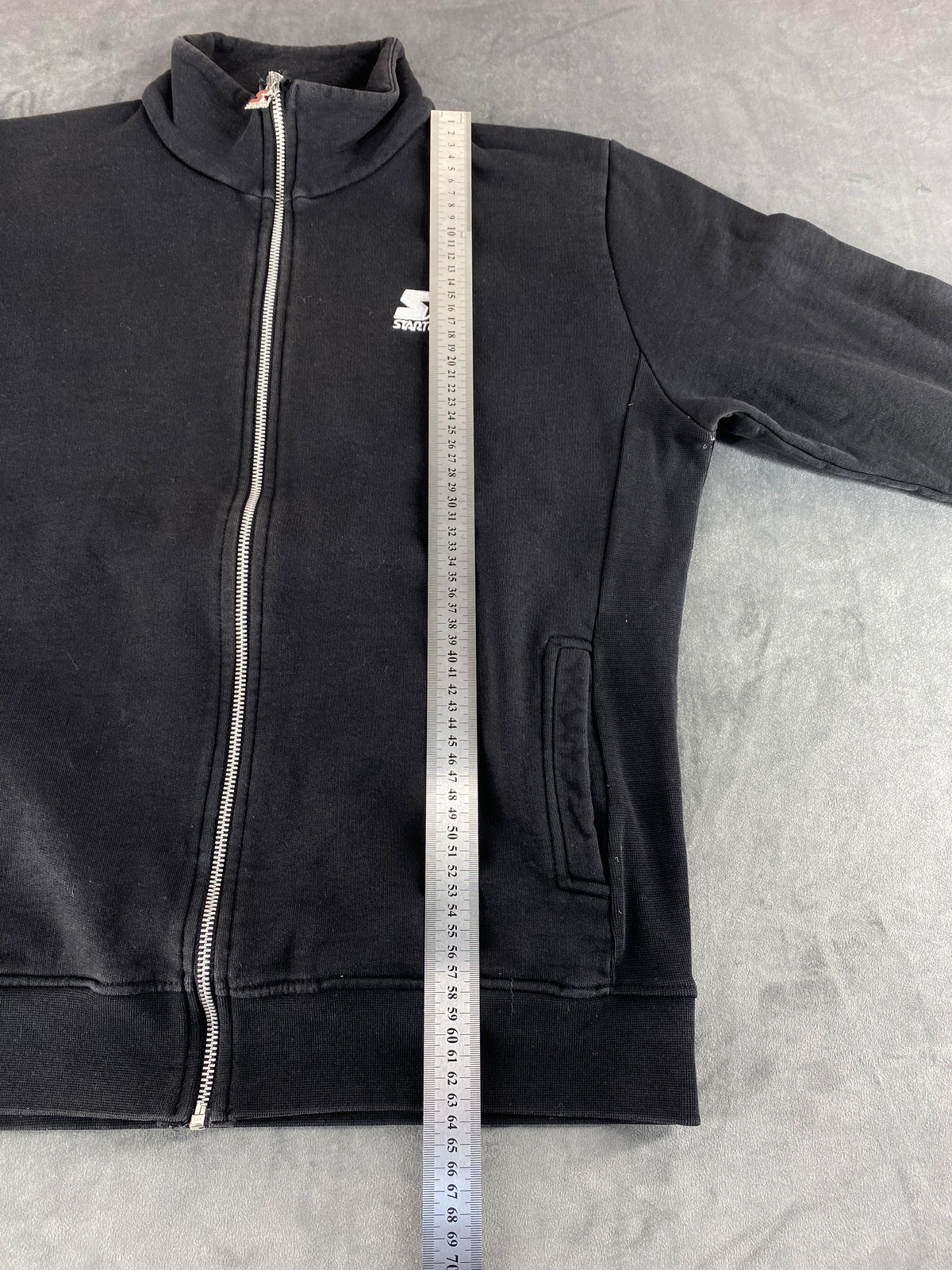 Felpa full-zip Starter nera collo alto vintage – Uomo Taglia XL