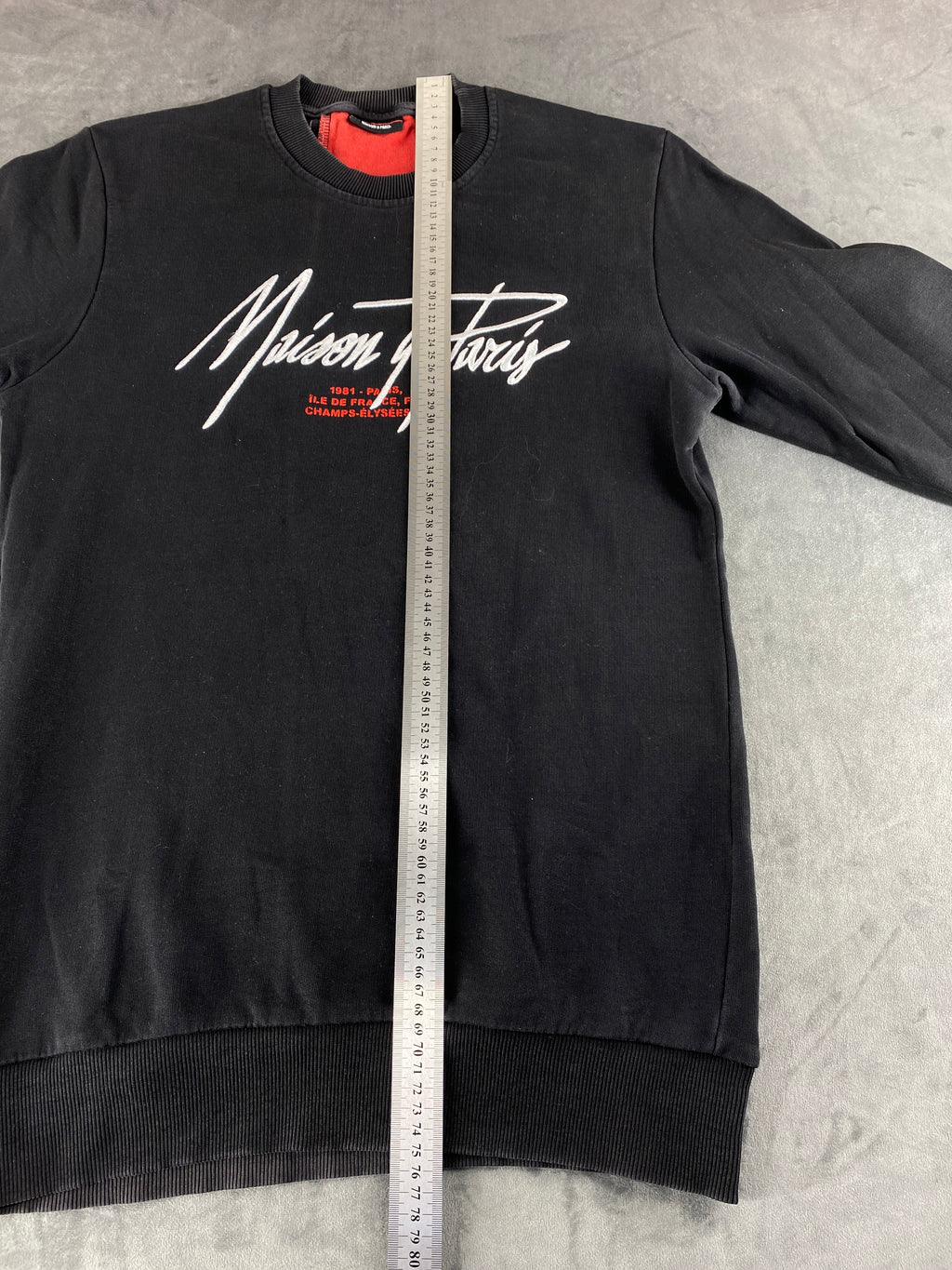 Felpa girocollo Maison 9 Paris nera vintage – Uomo Taglia L