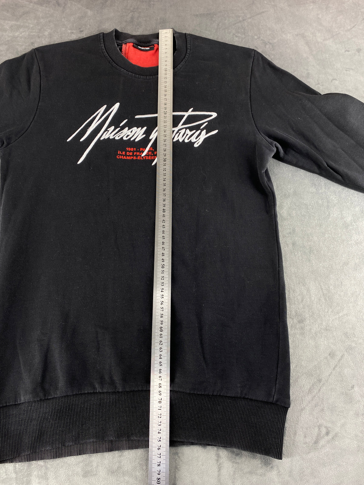 Felpa girocollo Maison 9 Paris nera vintage – Uomo Taglia L