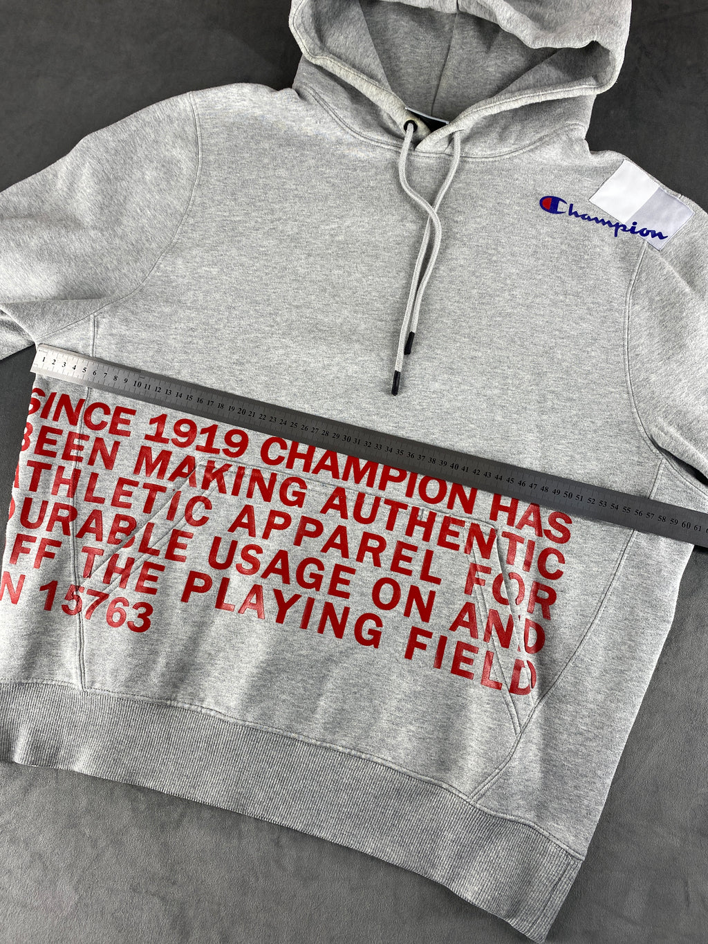 Felpa con cappuccio Champion grigia Since 1919 vintage – Uomo Taglia XL