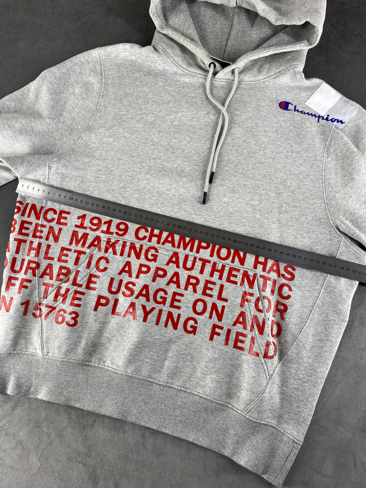 Felpa con cappuccio Champion grigia Since 1919 vintage – Uomo Taglia XL
