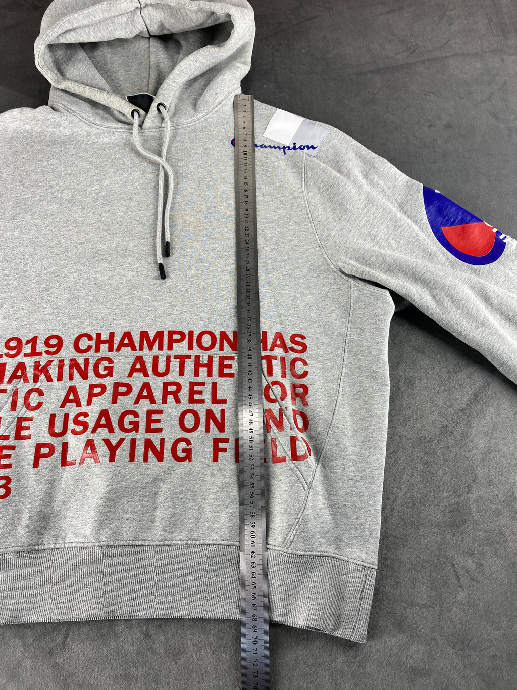 Felpa con cappuccio Champion grigia Since 1919 vintage – Uomo Taglia XL
