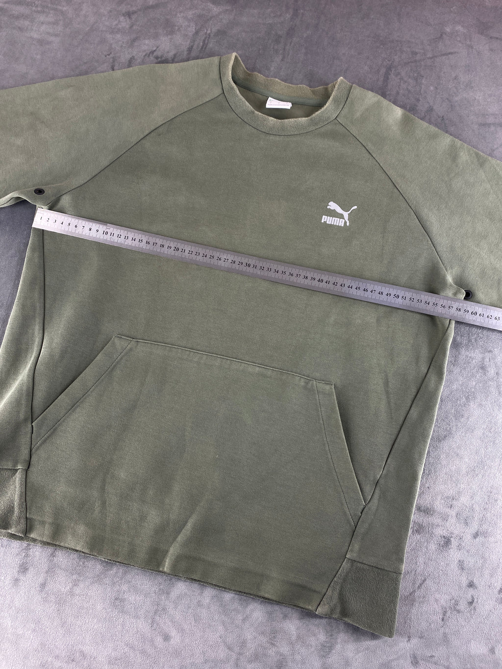 Felpa girocollo Puma verde militare vintage – Uomo Taglia XL