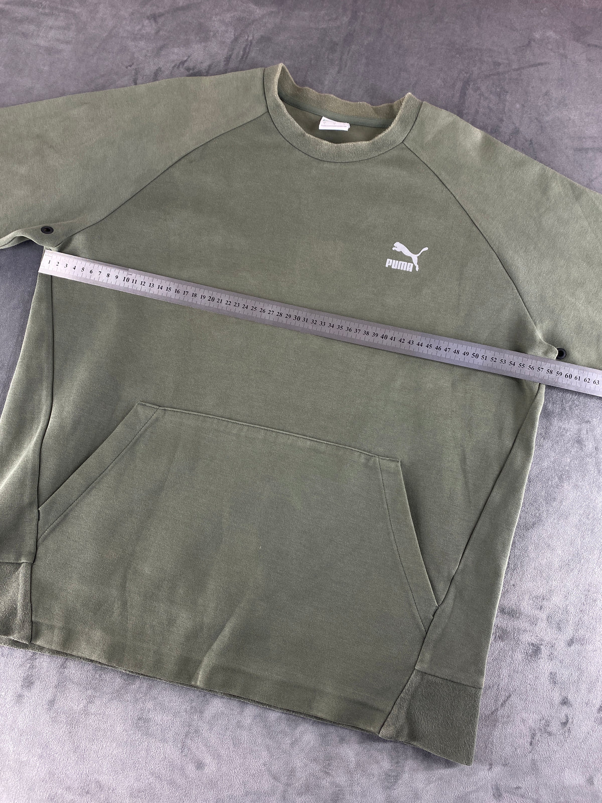 Felpa girocollo Puma verde militare vintage – Uomo Taglia XL