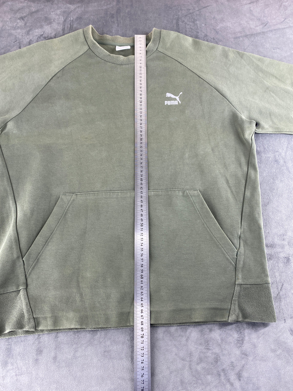 Felpa girocollo Puma verde militare vintage – Uomo Taglia XL