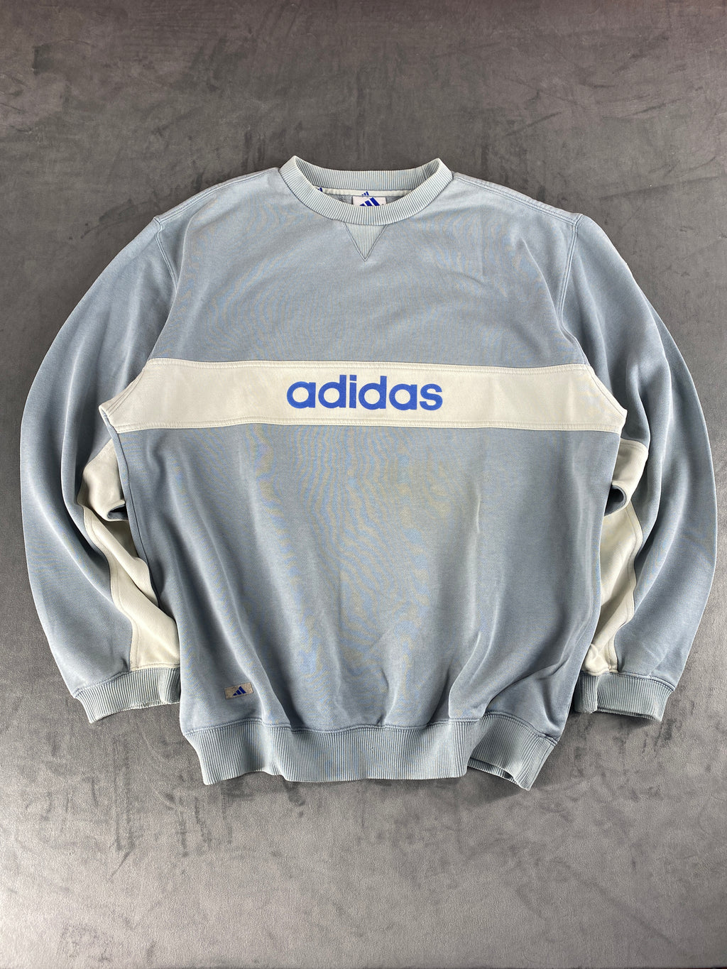 Felpa girocollo Adidas azzurra vintage anni '90 – Uomo Taglia XL