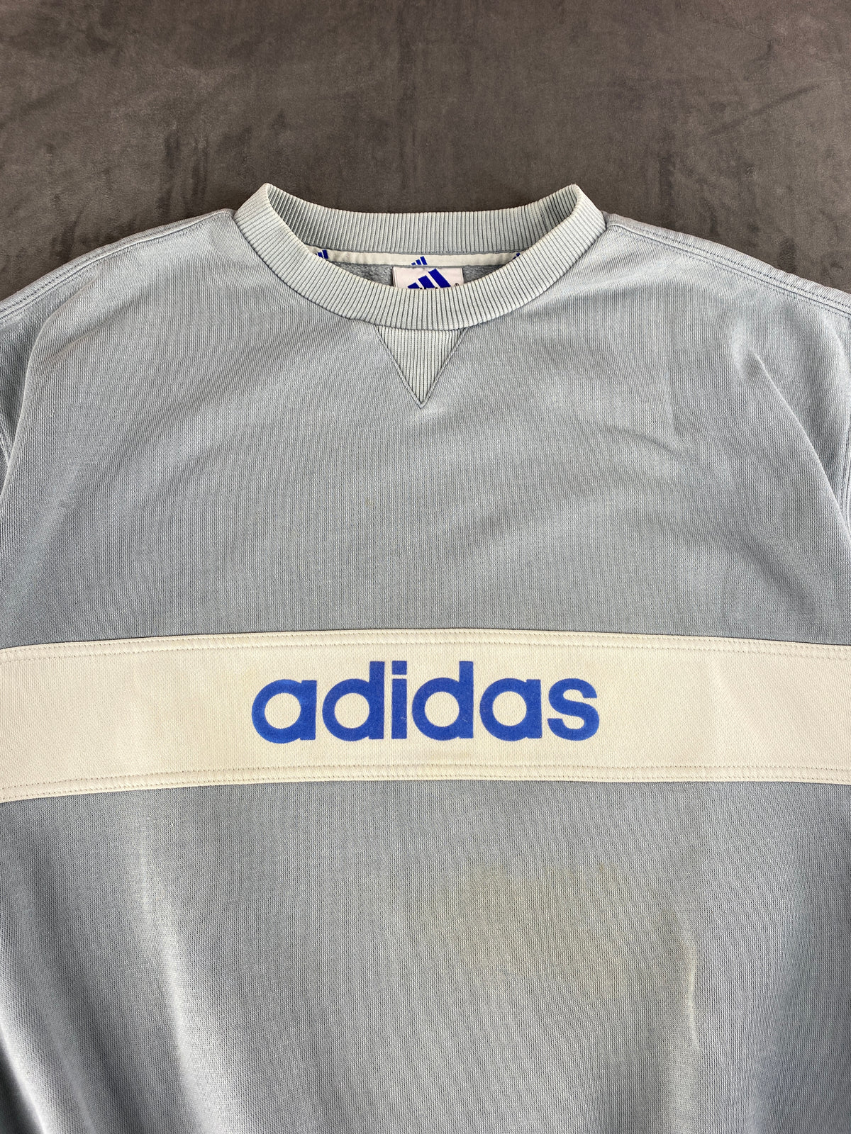 Felpa girocollo Adidas azzurra vintage anni '90 – Uomo Taglia XL