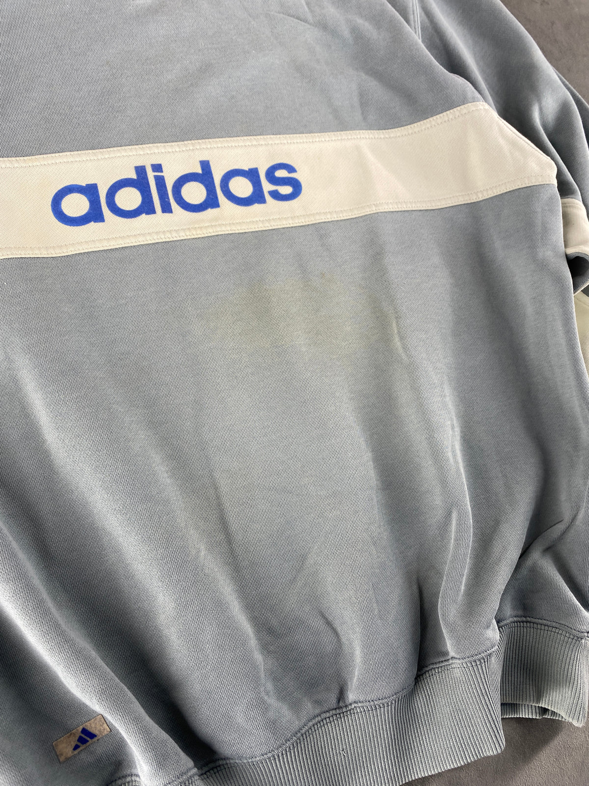 Felpa girocollo Adidas azzurra vintage anni '90 – Uomo Taglia XL