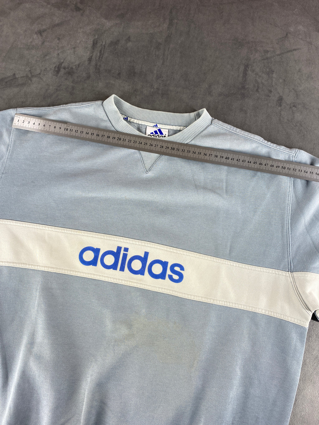 Felpa girocollo Adidas azzurra vintage anni '90 – Uomo Taglia XL