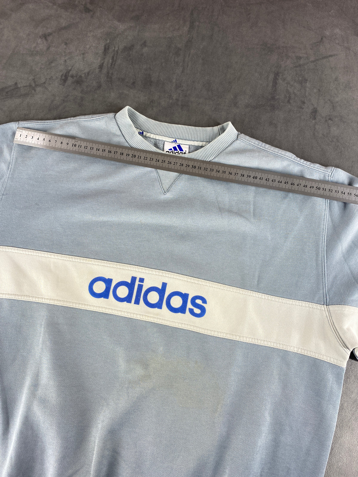 Felpa girocollo Adidas azzurra vintage anni '90 – Uomo Taglia XL