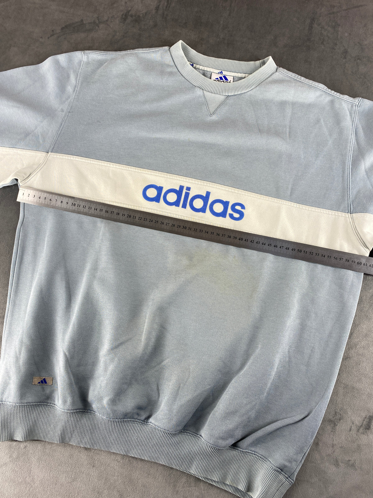 Felpa girocollo Adidas azzurra vintage anni '90 – Uomo Taglia XL