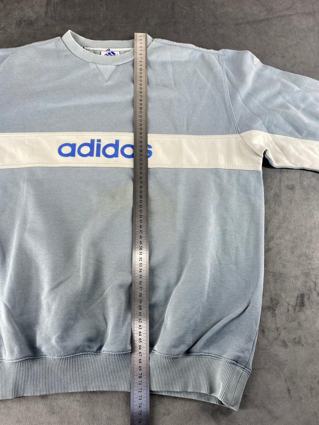 Felpa girocollo Adidas azzurra vintage anni '90 – Uomo Taglia XL