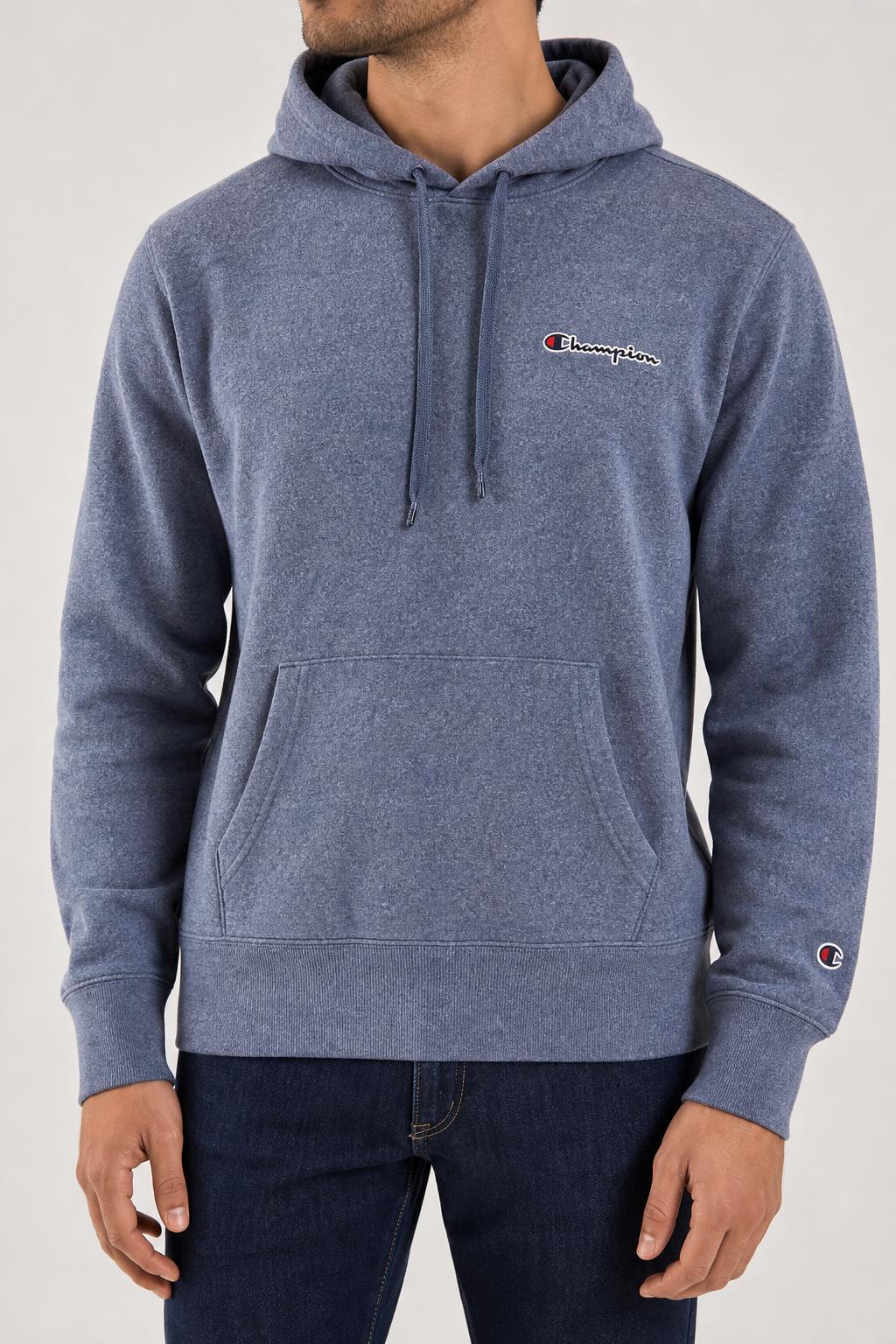Felpa con cappuccio Champion blu melange vintage – Uomo Taglia L