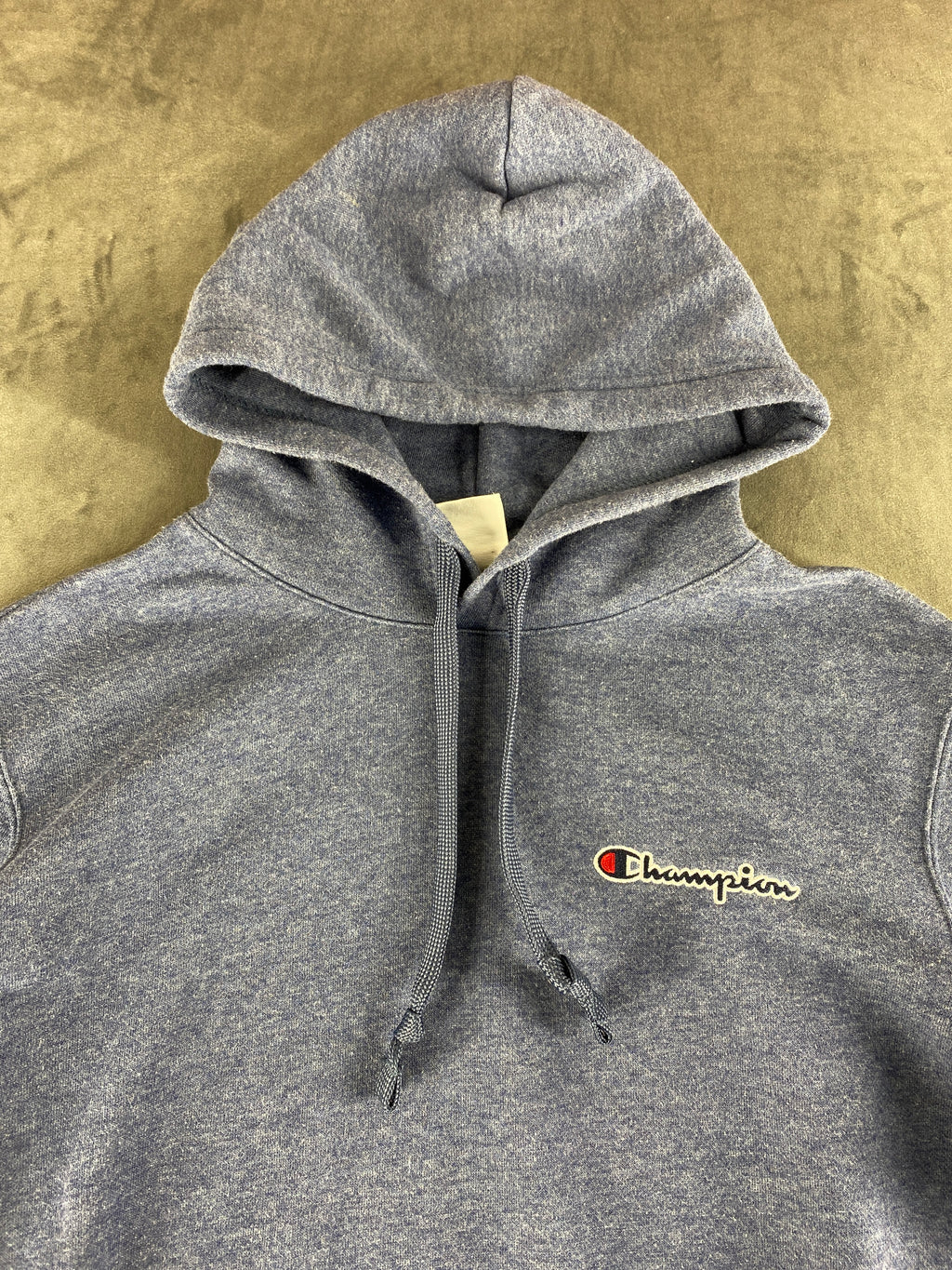 Felpa con cappuccio Champion blu melange vintage – Uomo Taglia L
