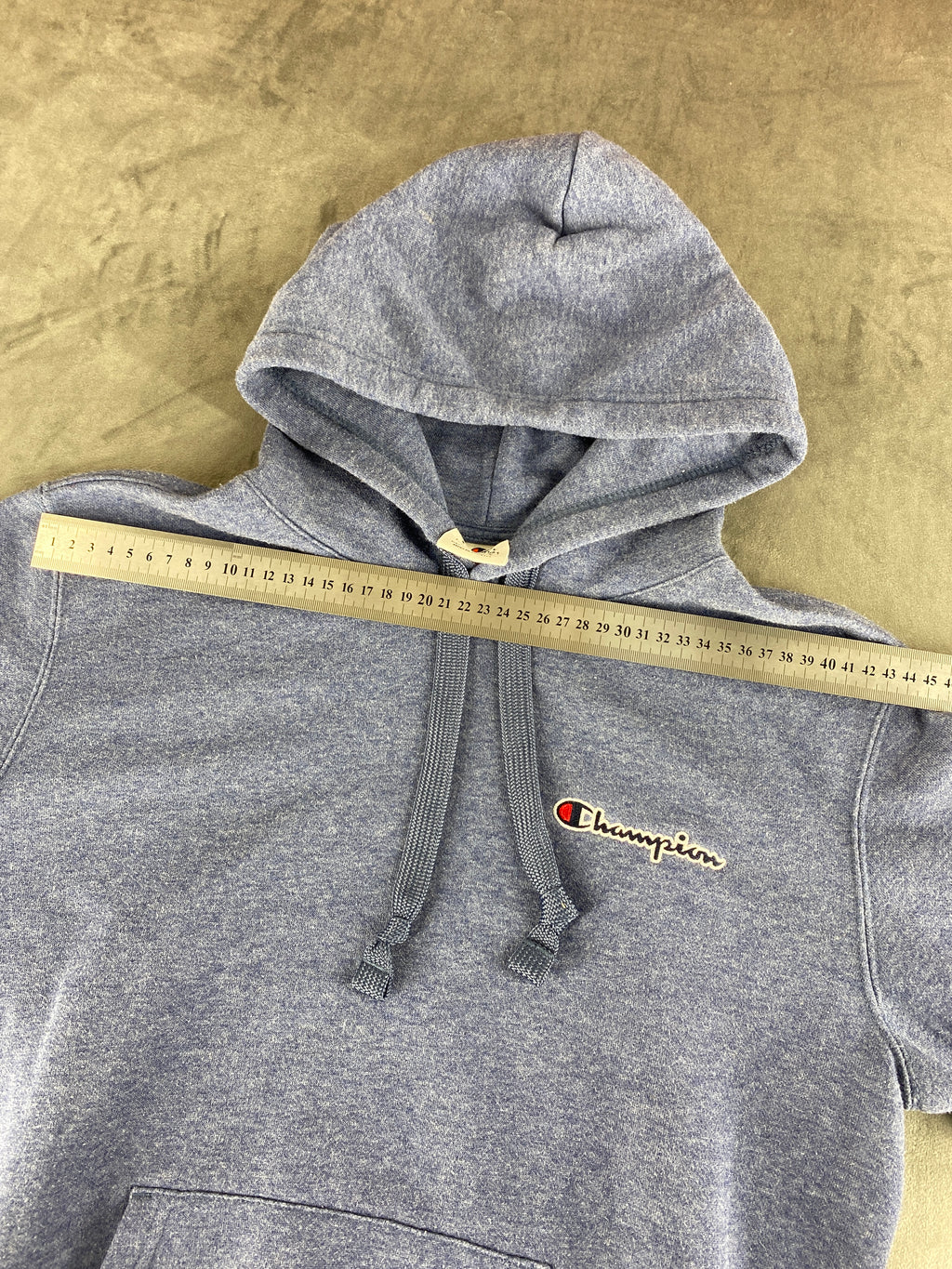 Felpa con cappuccio Champion blu melange vintage – Uomo Taglia L