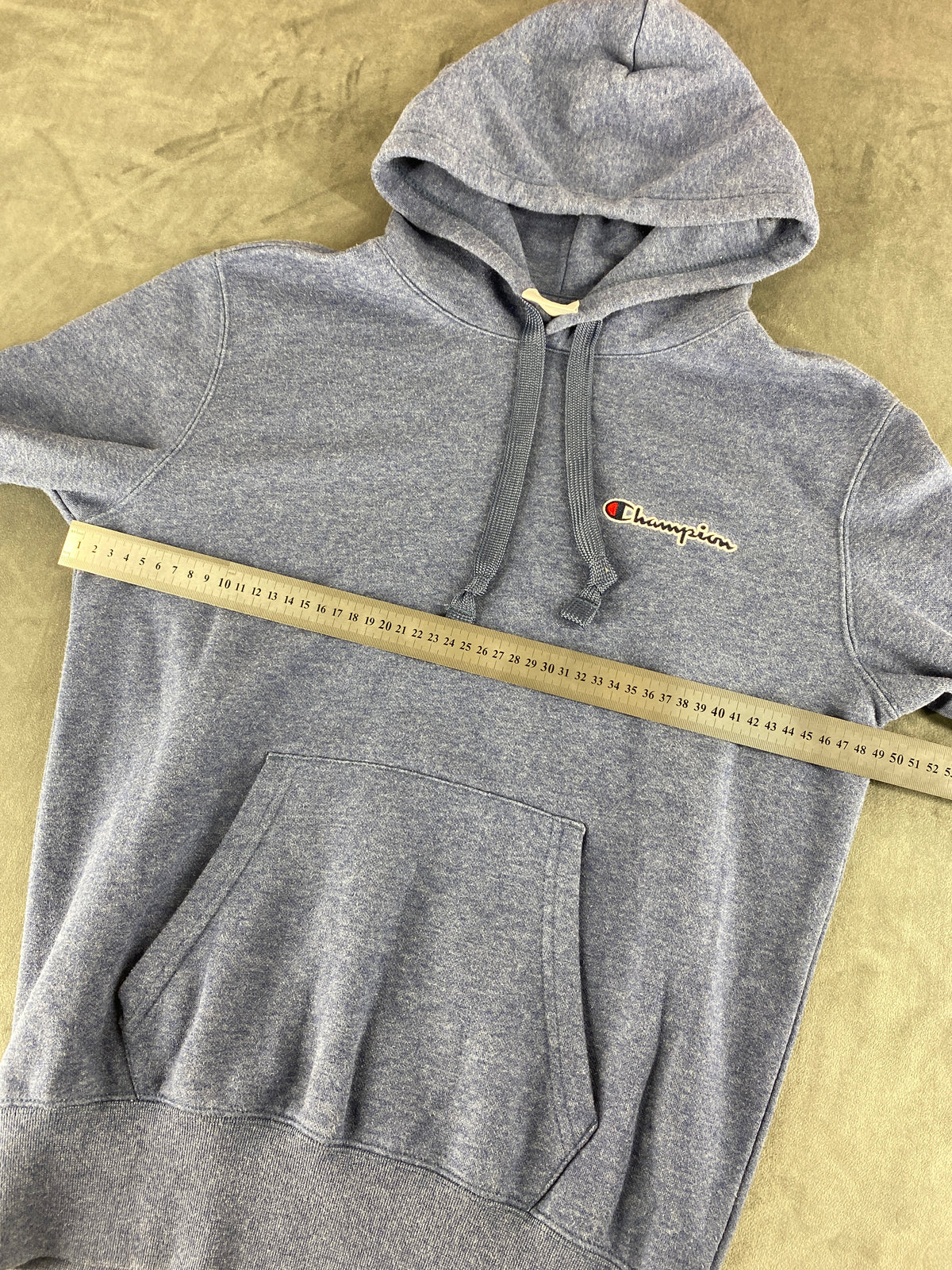 Felpa con cappuccio Champion blu melange vintage – Uomo Taglia L