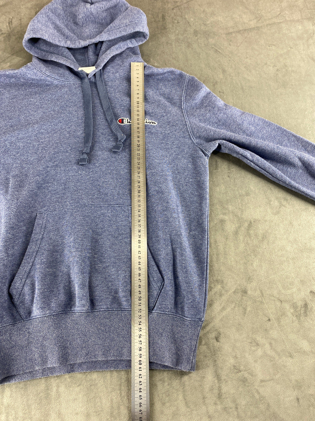 Felpa con cappuccio Champion blu melange vintage – Uomo Taglia L