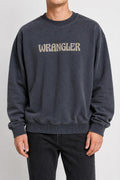 Felpa girocollo Wrangler nera vintage – Uomo Taglia XL