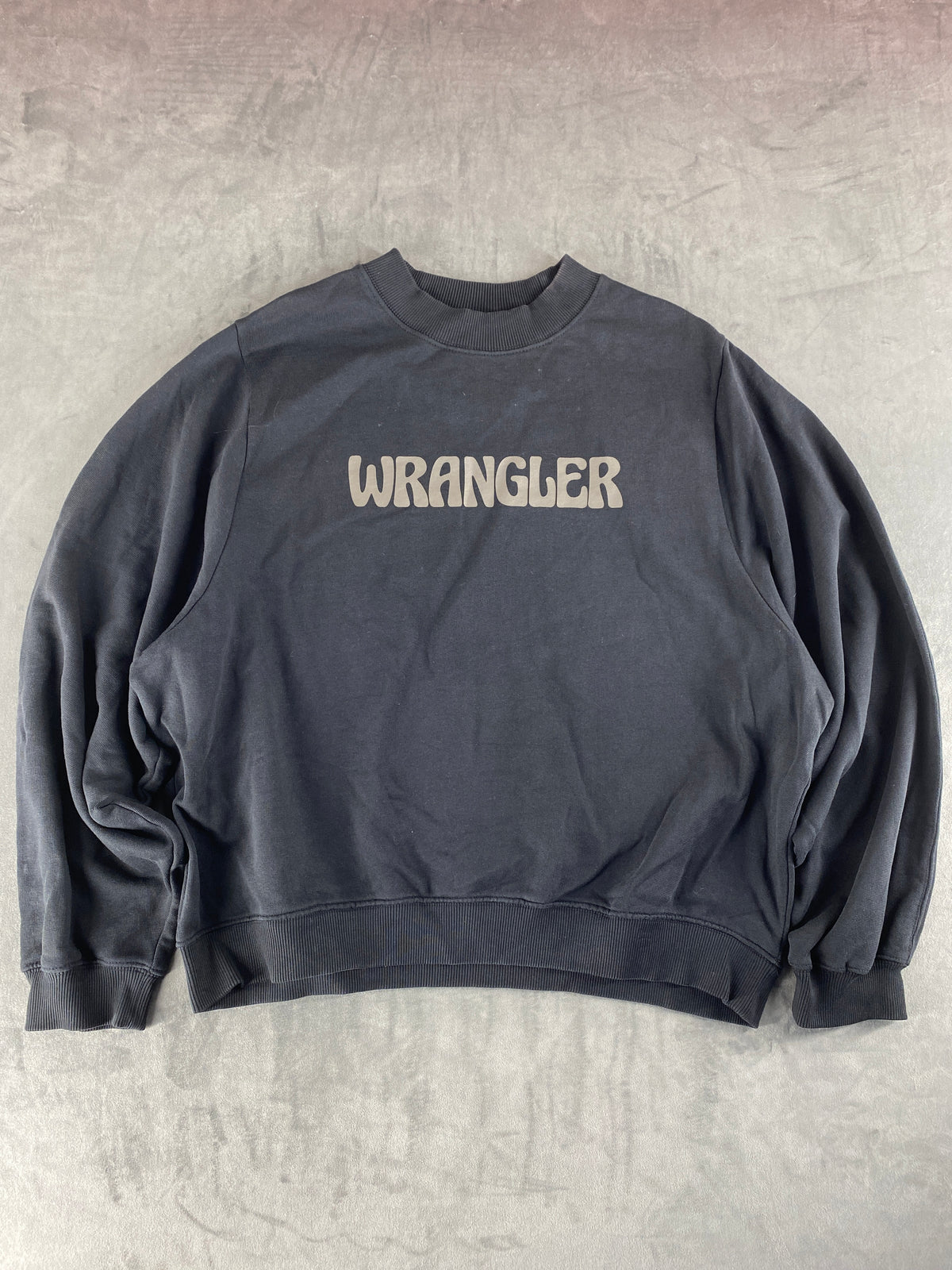 Felpa girocollo Wrangler nera vintage – Uomo Taglia XL