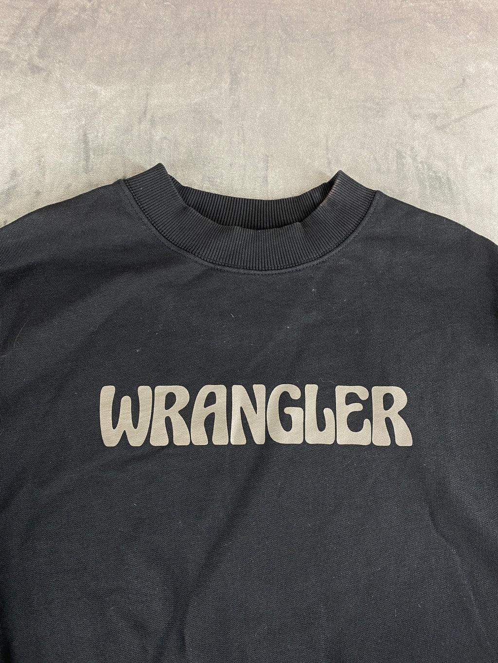 Felpa girocollo Wrangler nera vintage – Uomo Taglia XL