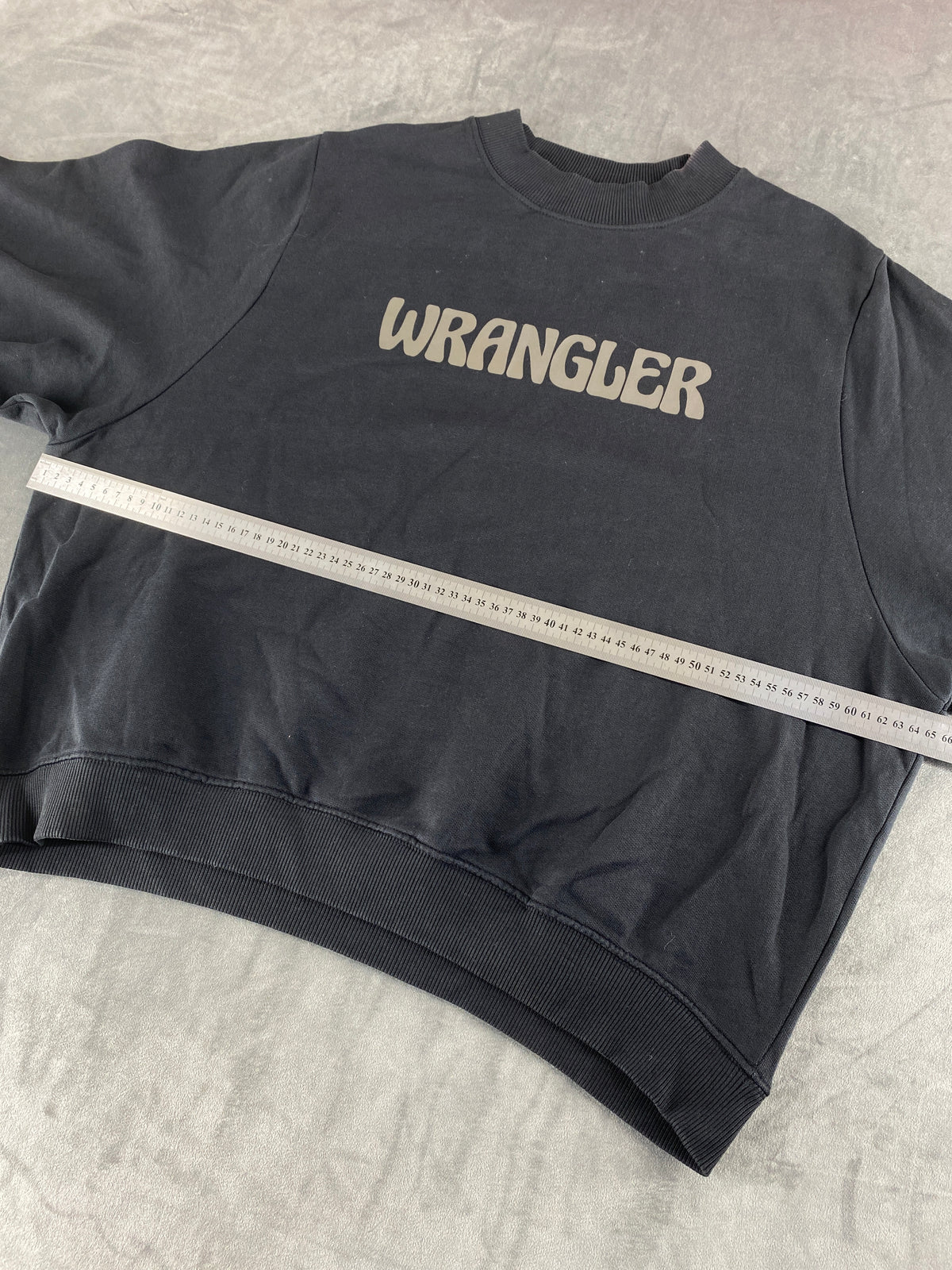Felpa girocollo Wrangler nera vintage – Uomo Taglia XL