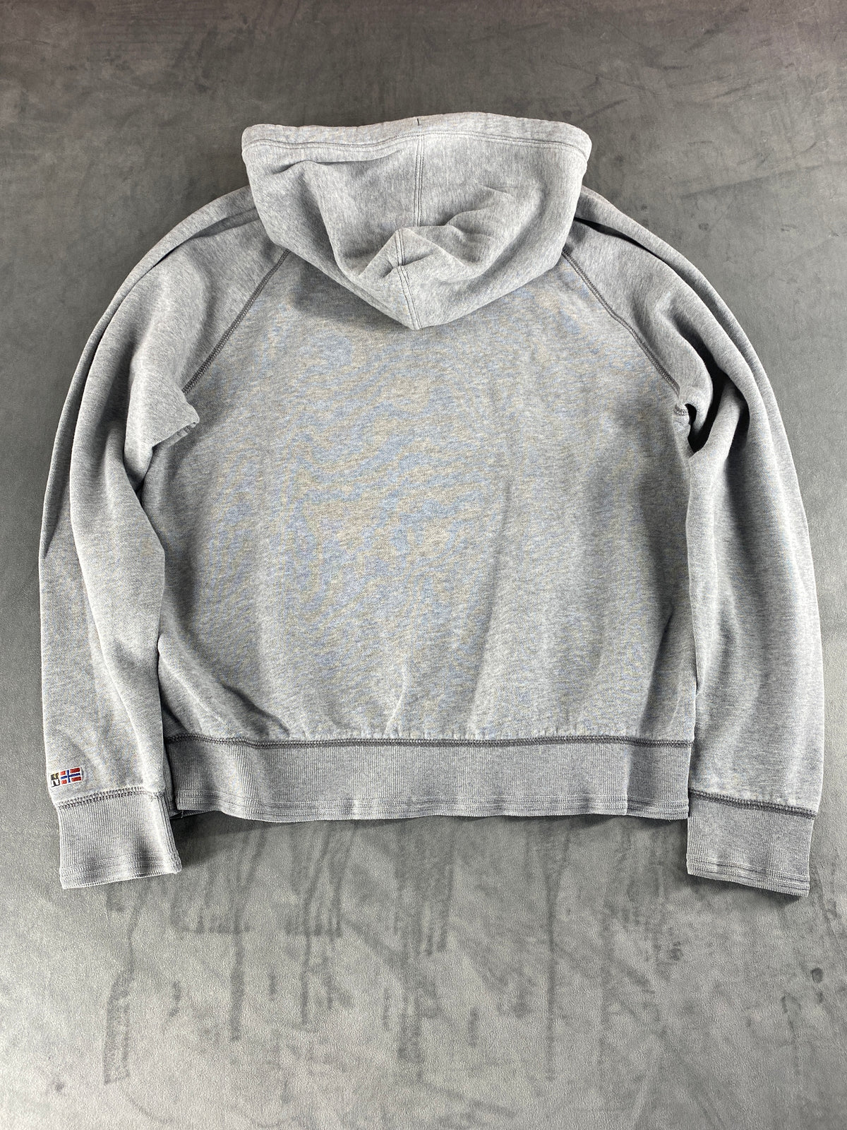 Felpa con cappuccio Napapijri grigia bandiera vintage – Uomo Taglia XL