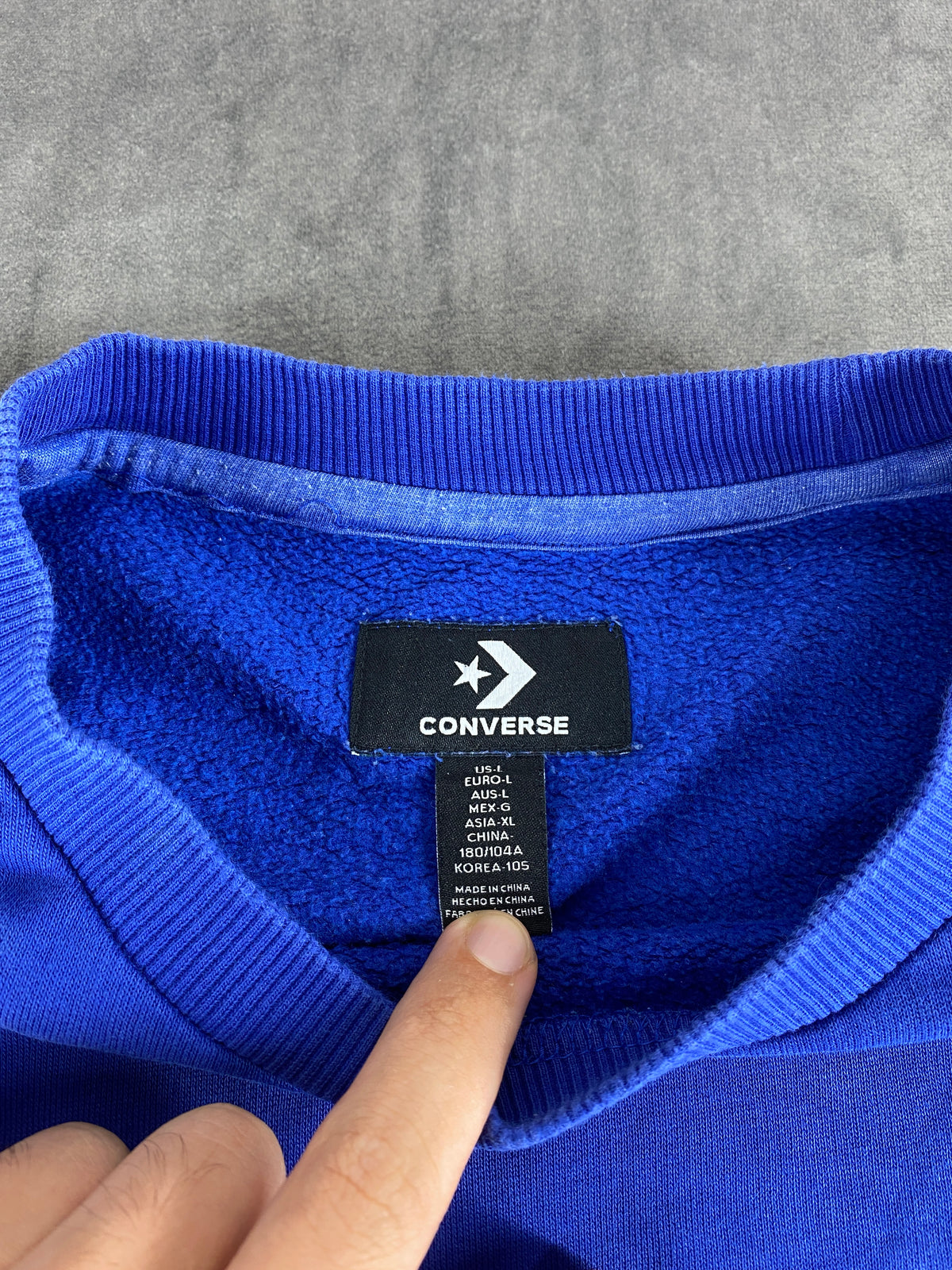 Felpa girocollo Converse blu royal vintage – Uomo Taglia L