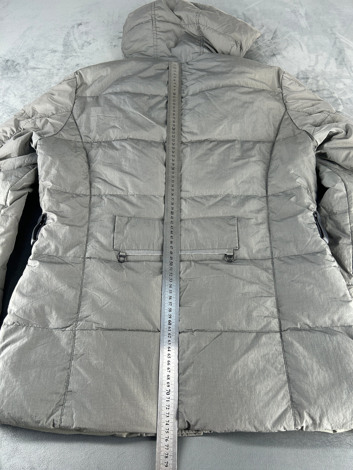 Giacca imbottita Peuterey con cappuccio grigia vintage – Donna Taglia M