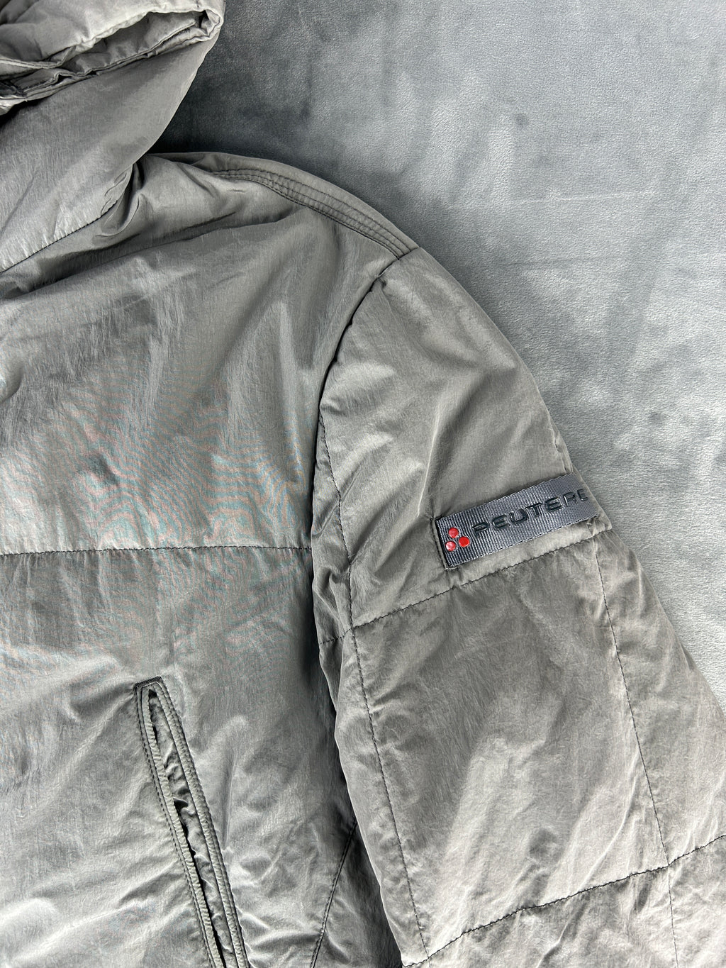 Giacca imbottita Peuterey con cappuccio grigia vintage – Donna Taglia M
