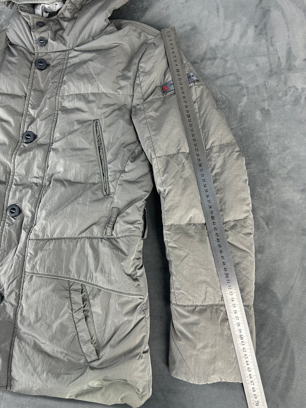 Giacca imbottita Peuterey con cappuccio grigia vintage – Donna Taglia M