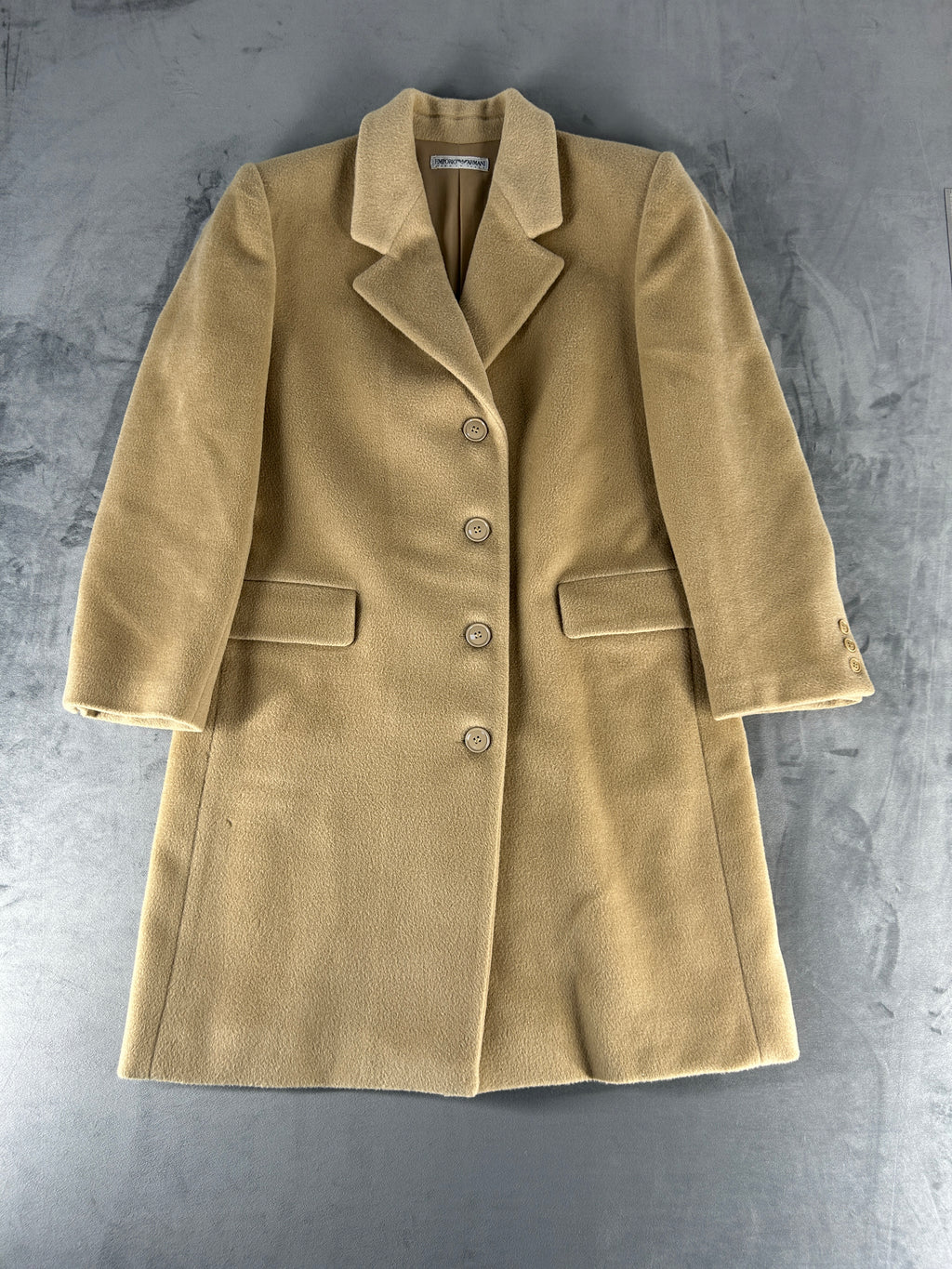 Cappotto in lana beige sagomato vintage – Donna Taglia M