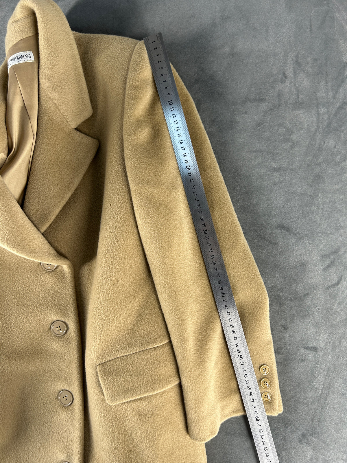 Cappotto in lana beige sagomato vintage – Donna Taglia M