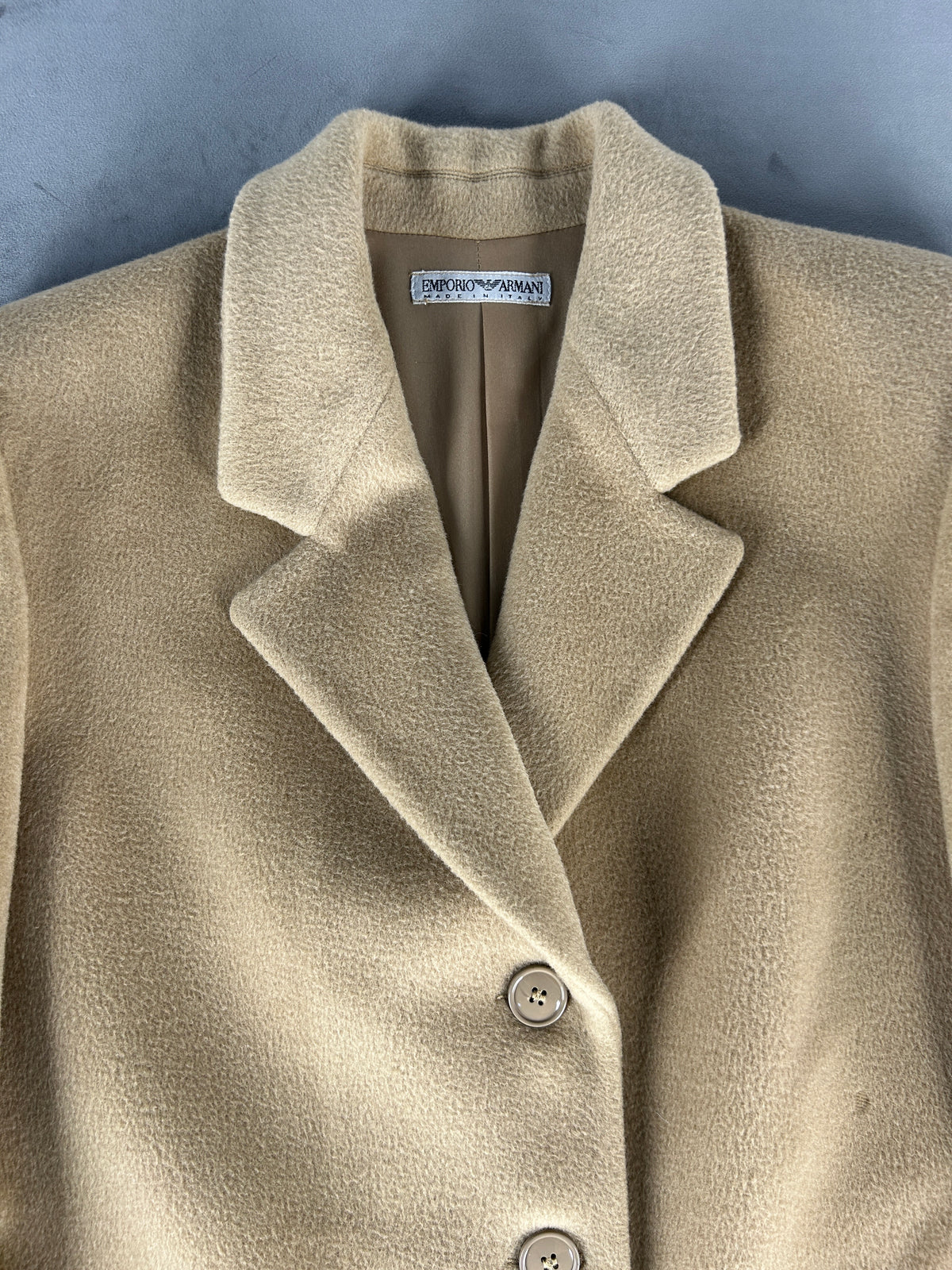 Cappotto in lana beige sagomato vintage – Donna Taglia M
