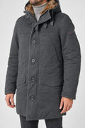 Parka Peuterey con cappuccio e pelliccia antracite vintage – Uomo Taglia L
