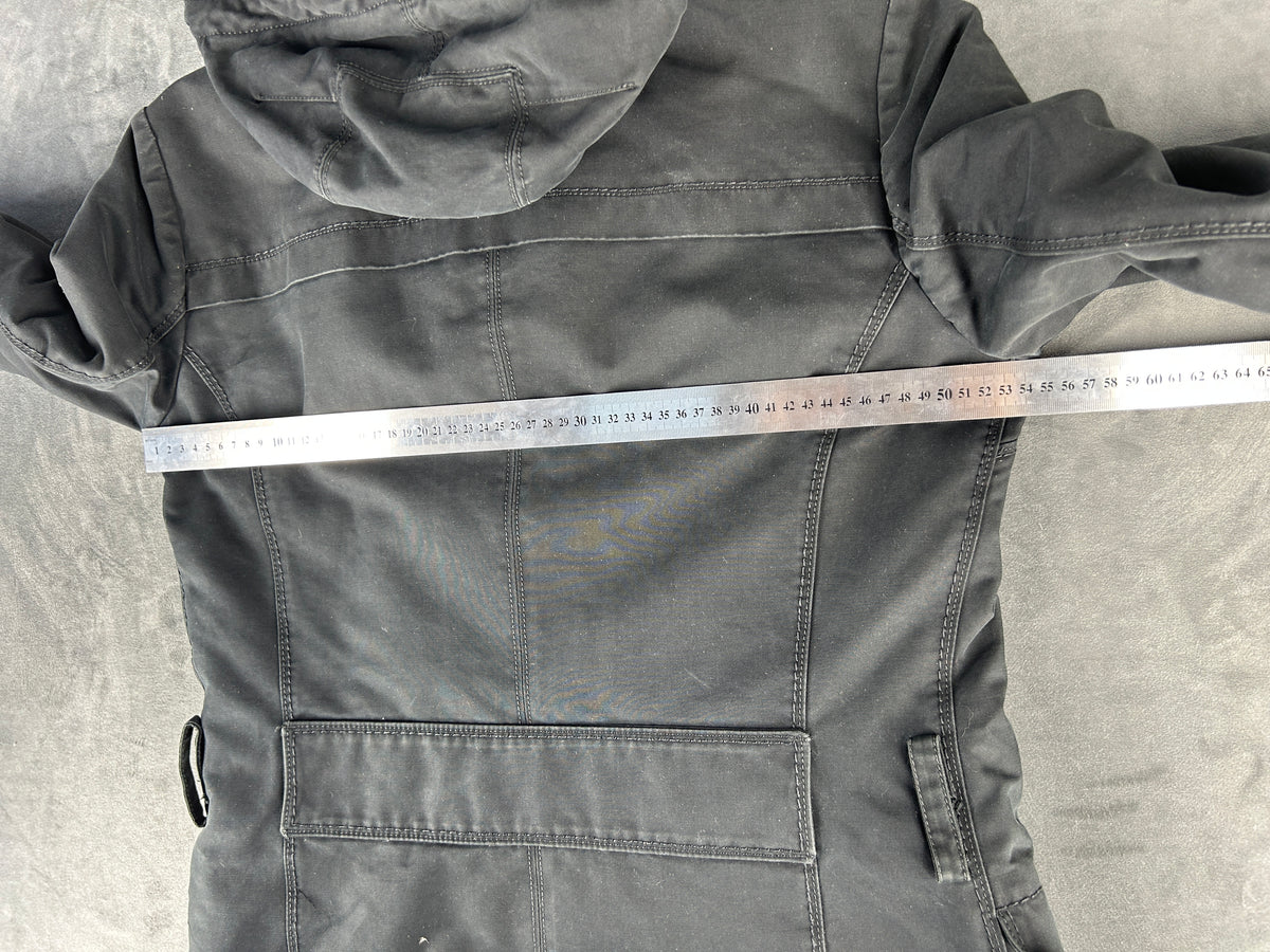 Parka Peuterey con cappuccio e pelliccia antracite vintage – Uomo Taglia L