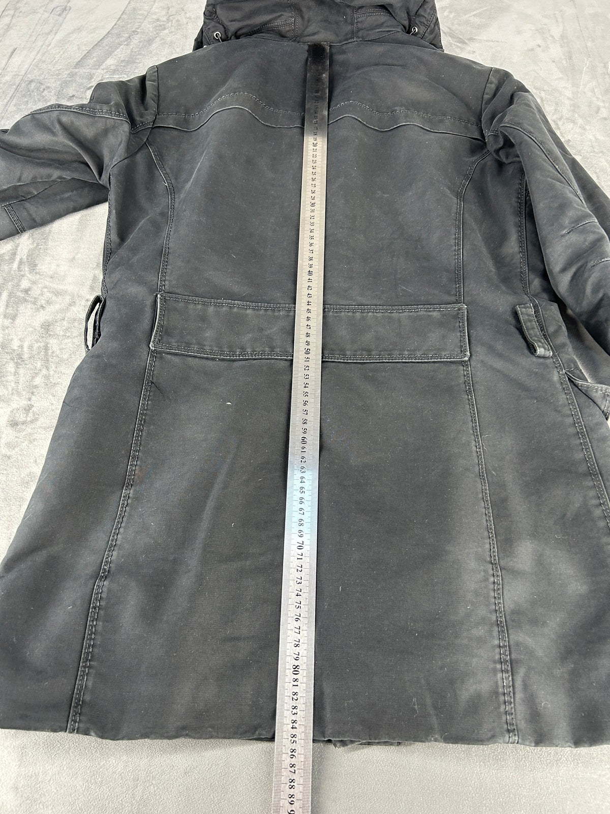 Parka Peuterey con cappuccio e pelliccia antracite vintage – Uomo Taglia L