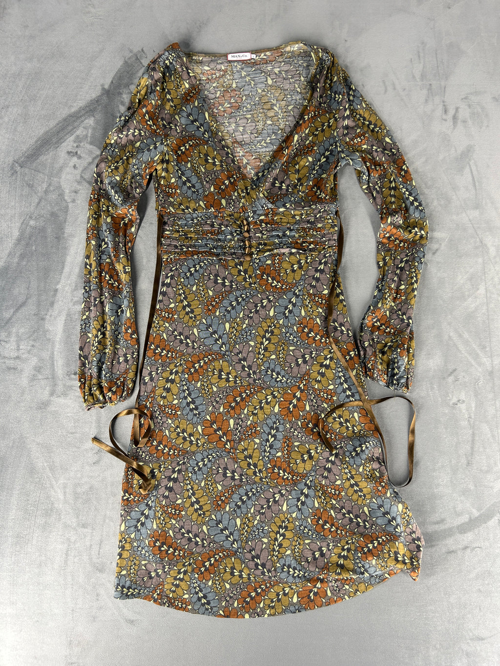 Abito MAX&Co. a fantasia con arricciature vintage – Donna Taglia S